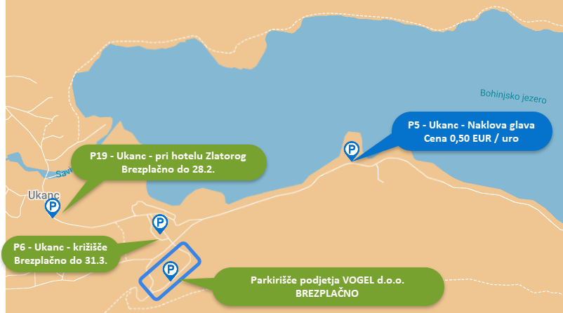 Parkirišča Vogel - zima